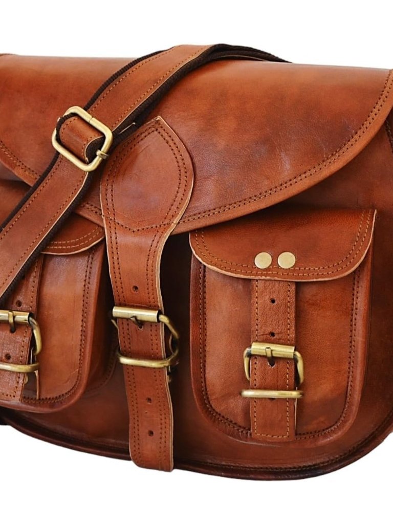 13 Inch Leather Crossbody Bags For Women Vintage Style Genuine Hobo Handmade Bro